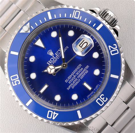 rolex edelstahl blau|Rolex underwater date watch.